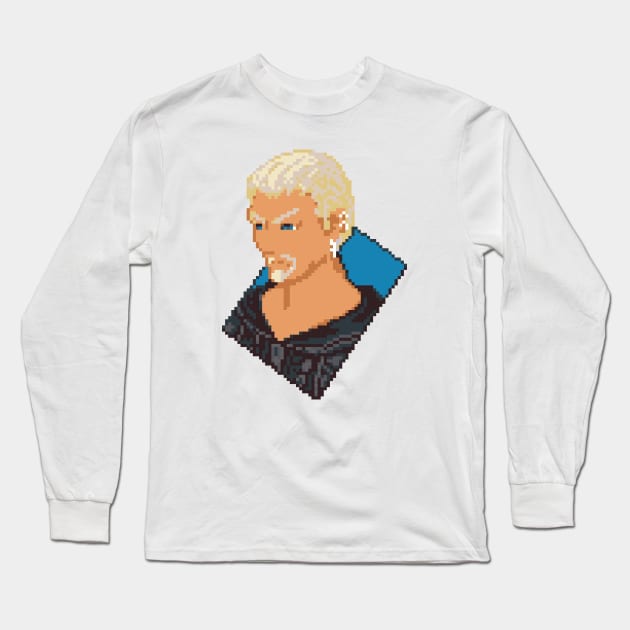 Organization XIII Luxord Pixel Art Long Sleeve T-Shirt by inotyler